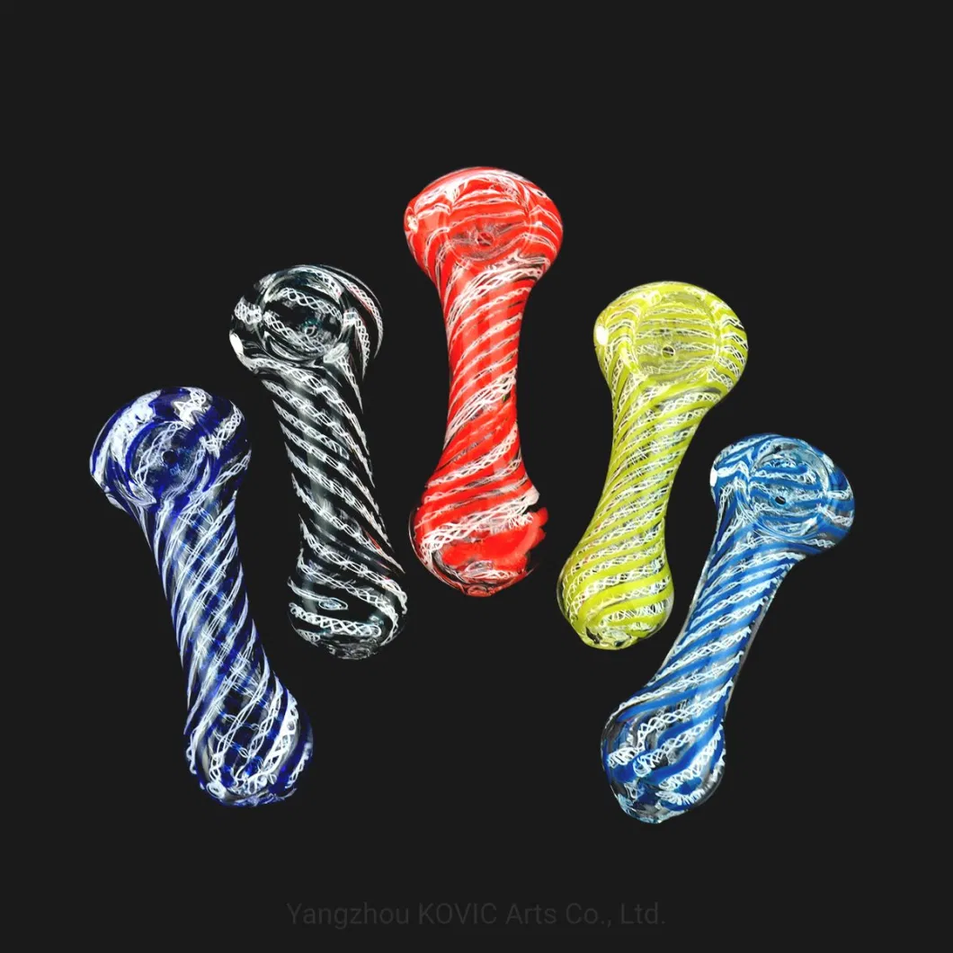 3.5&quot; Hand Pipe Swirling Art Press Mouth Glass Smoking Pipe Smoking Accessories