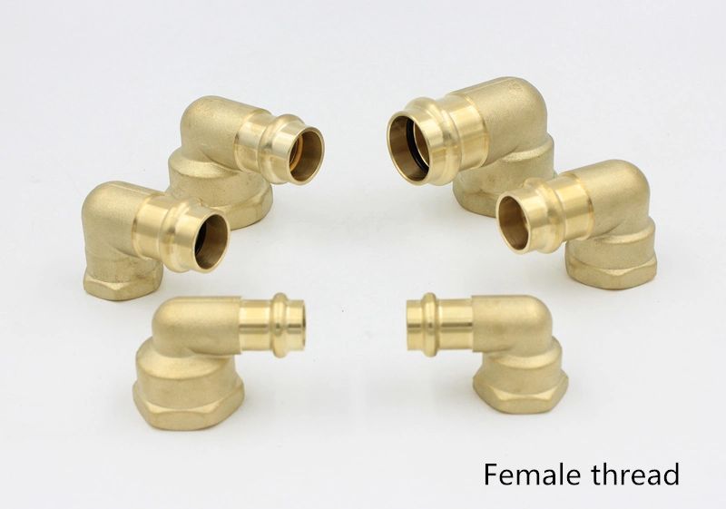Brass V-Press Series Elbow Pipe Fittings for Water Supply and Drainage