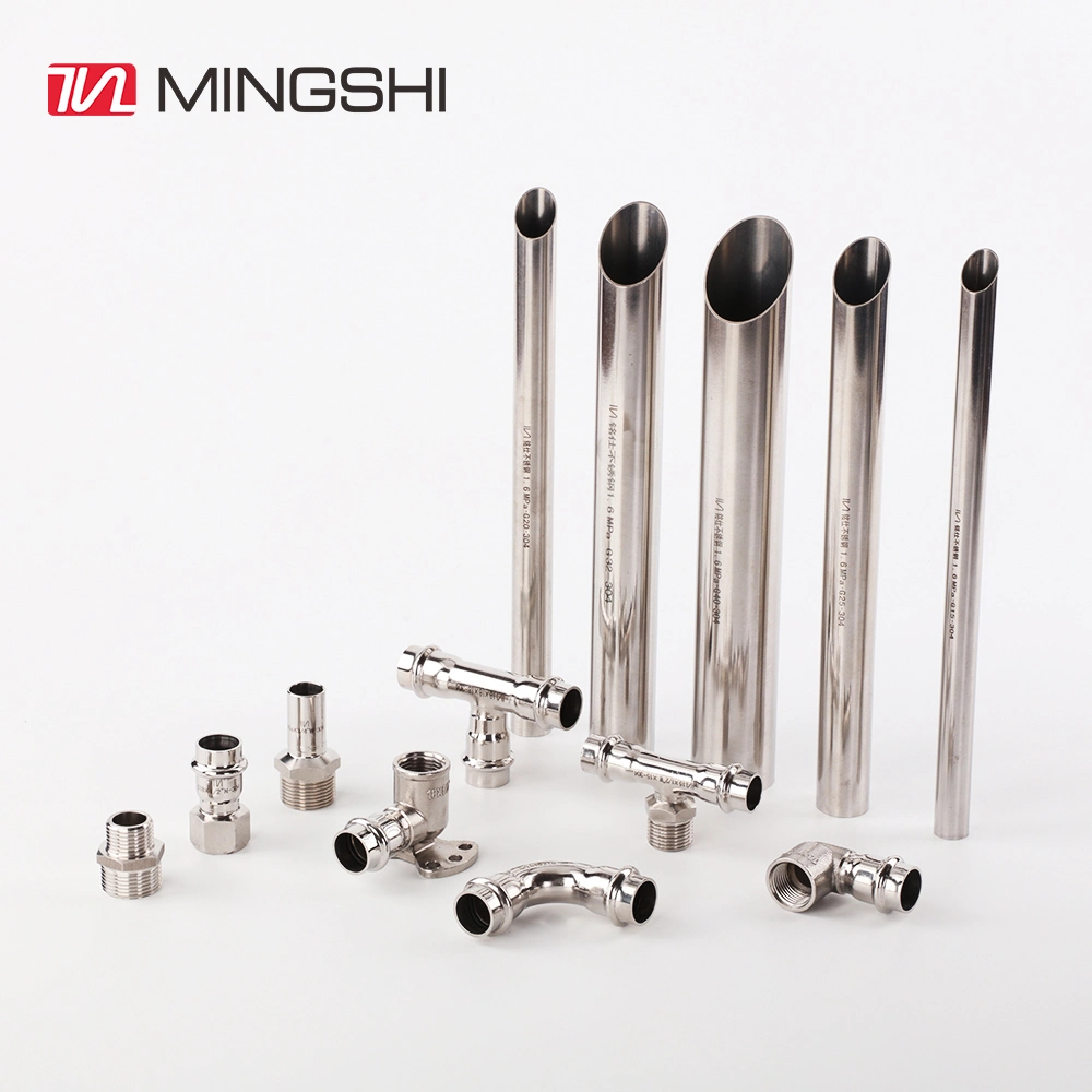 Mingshi Plumbing Materials Floor Heating and Water Supply System V Type Press Stainless Steel Pipe