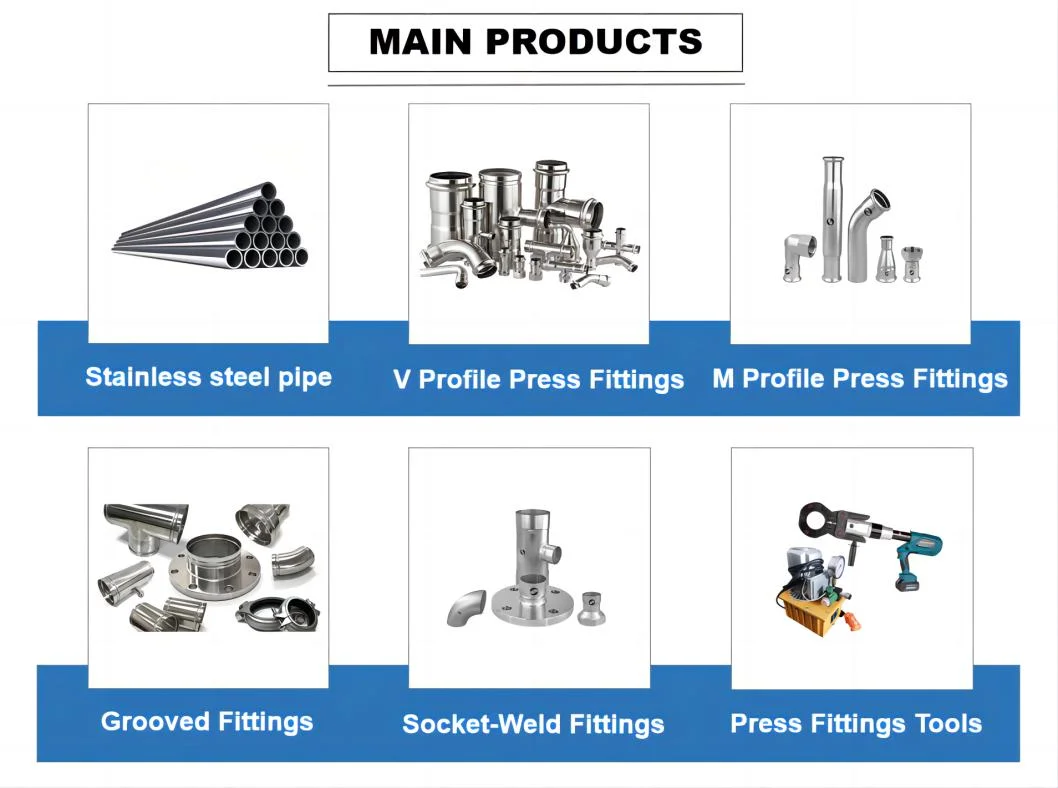 Reducing Cross Stainless Steel V Profile Press Fittings