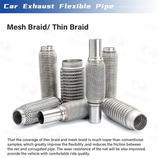 OEM Stainless Steel Auto Exhaust Flexible Pipe with Flange 