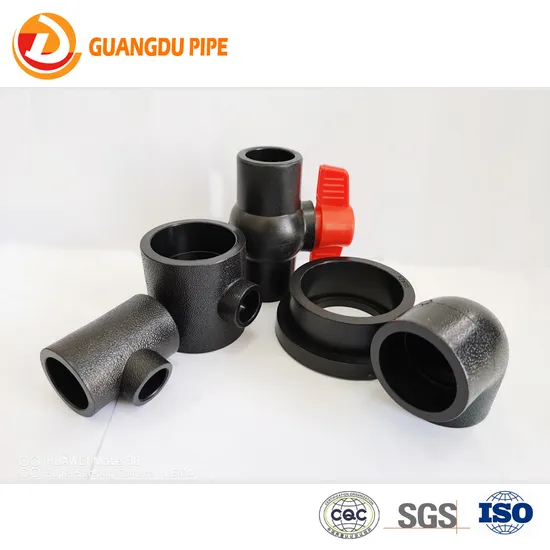 Water Gas Supply HDPE Water Pipe Coupling Elbow Tee Valve End Cap Clamp Saddle HDPE Fitting with Butt Fusion Welding and Electrofusion for Drainage Irrigation 
