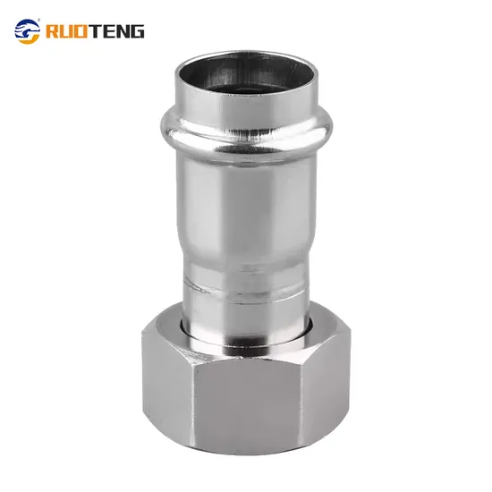[Ruoteng] Union Nut V Profile Stainless Steel Coupling Pipe Press Fitting 