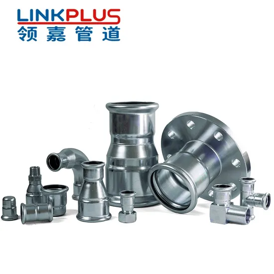 Carbon Steel Zinc Plated Fitting and Pipes, ASTM Stainless Steel, Elbow, Bend, Tee, Firefighting, Gas, Water Press Fitting 