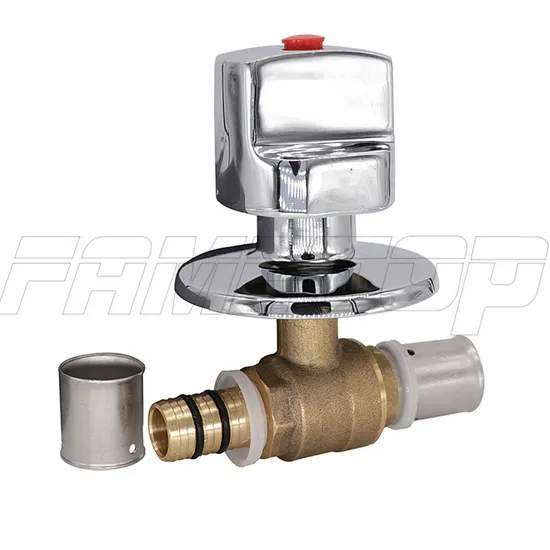 F5 Brass Concealed Press Ball Valve for Pex