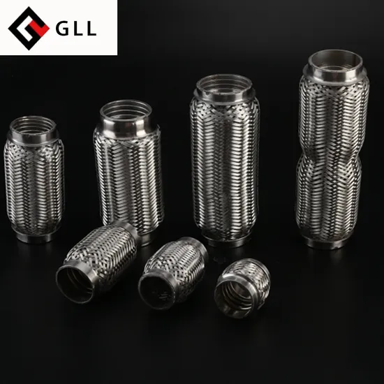 Gll Manufacturer Stainless Steel Exhaust System Car Braided Flexible Exhaust Pipe 