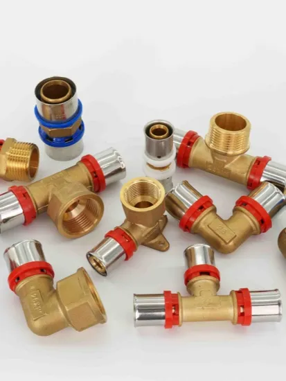 Equal Tee Brass U Profile Press Fittings for Pluming Multilayer Pex Pert Water and Gas Pipe Brass Fitting 