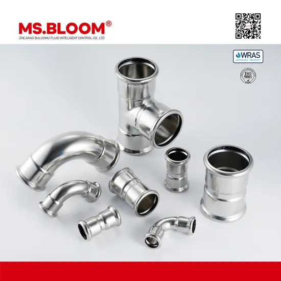 Stainless Steel Press Fittings Available with V or M Profile with 304L/316L 