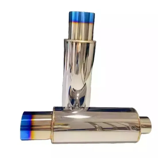 Stainless Steel 2.5 Exhaust Muffler Stainless Steel Chrome Exhaust Tips Pipes for Hks Exhaust Muffler 